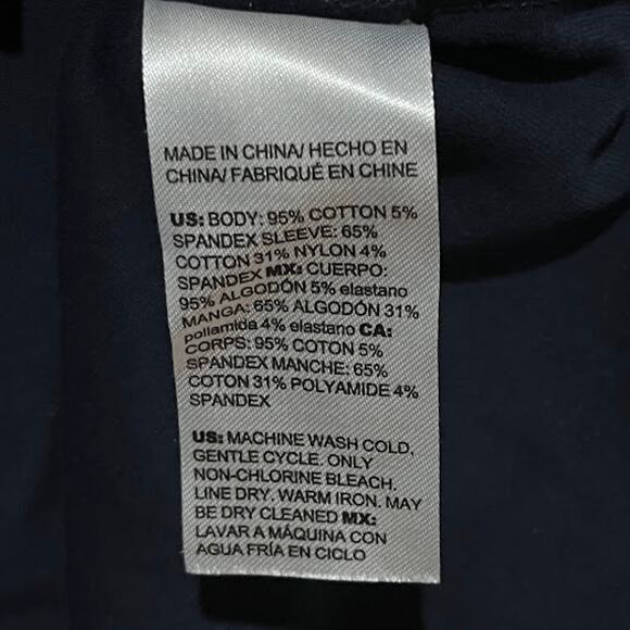 Chico's Shirt Tiered Ruffle Sleeve Navy Size 4 / XXL - Picture 4 of 6